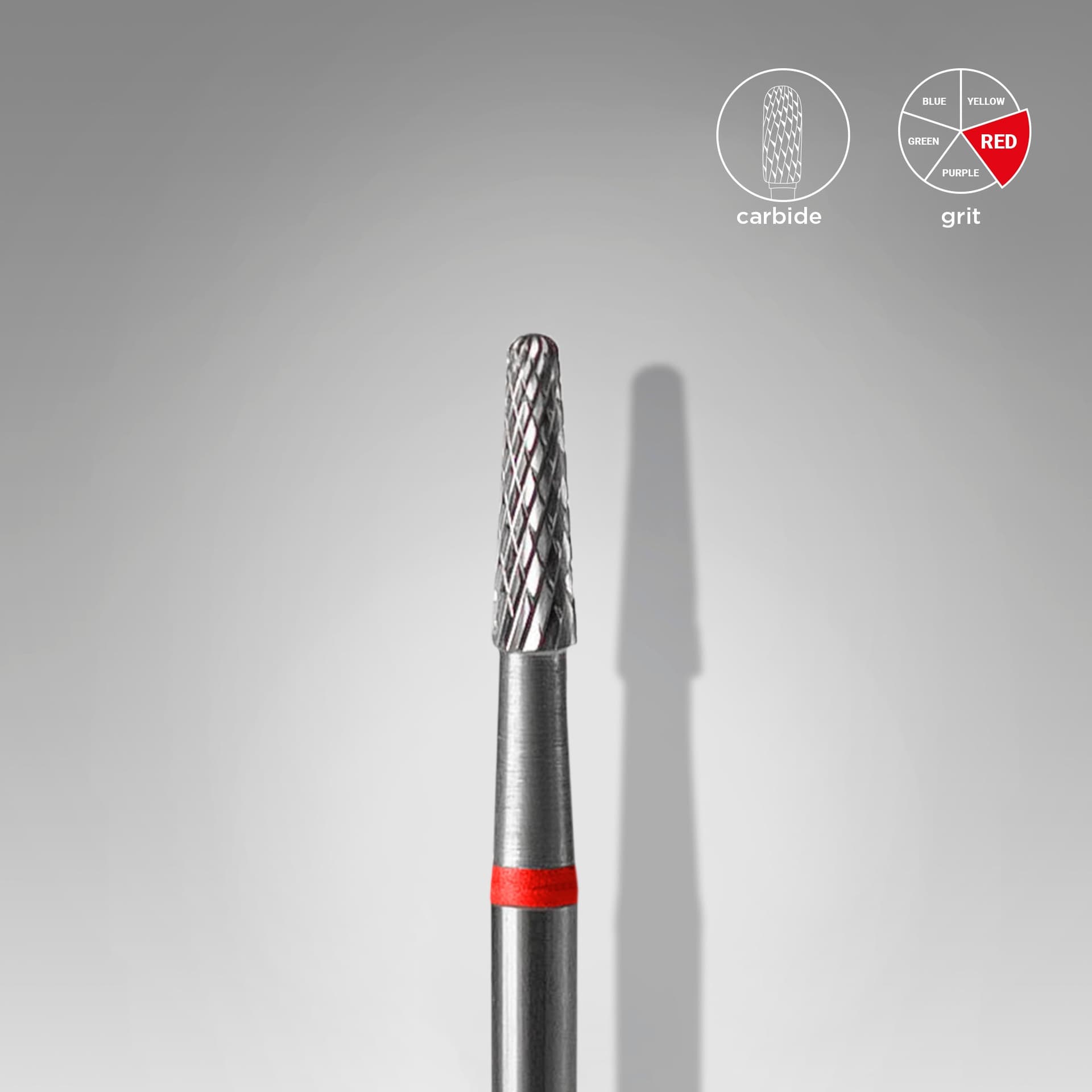 Carbide nail drill bit cone red EXPERT head diameter 2,3 mm / working part 8 mm