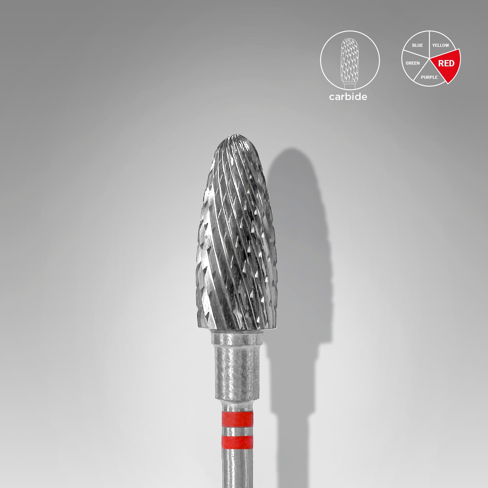 Carbide nail drill bit for left-handed users corn red EXPERT head diameter 6 mm / working part 14 mm