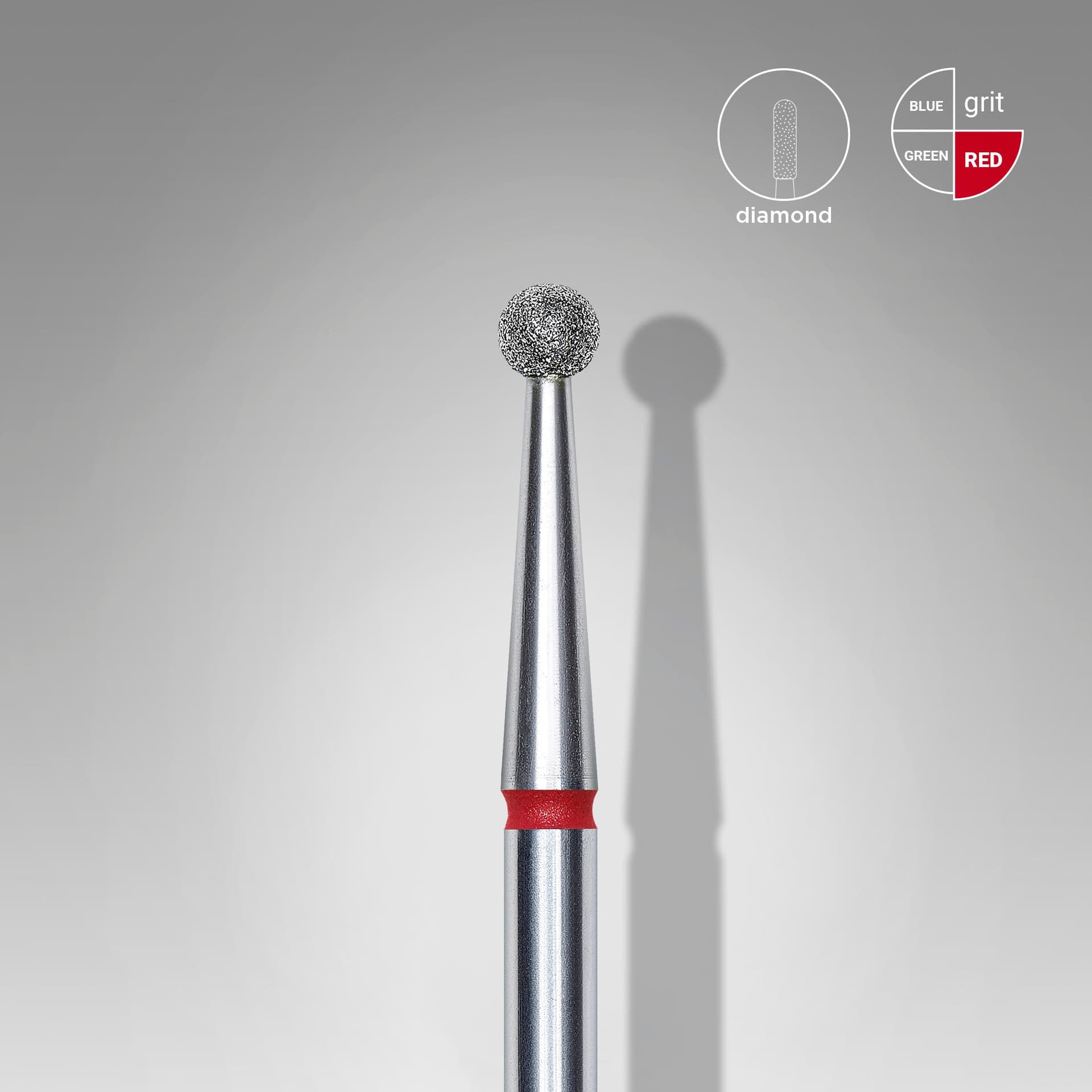 Diamond nail drill bit ball red EXPERT head diameter 2,5 mm